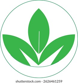 Green leaf vector illustration with a clean and natural design