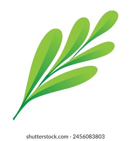 Green leaf vector illustration isolated on white background