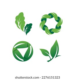 Green Leaf vector logo design