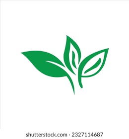 green leaf vector logo design creative icon 