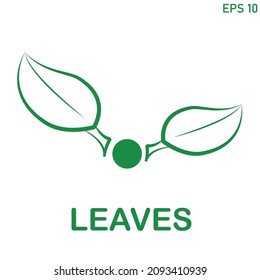 Green leaf vector logo illustration
