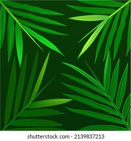 green leaf vector on dark green background