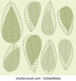 Green Leaf vector seamless pattern
