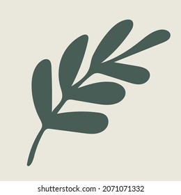 Green leaf vector shape line icon illustration. Simple logo for organic eco brands