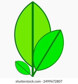 green leaf vector. shoots. flat design. simple design. illustration. go green. environmentally friendly. logos. natural. recycle. environment.