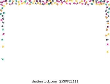 Green Leaf Vector White Background. Bright Confetti Poster Texture. Season Foliage Set. Colorful Confetti Pattern.