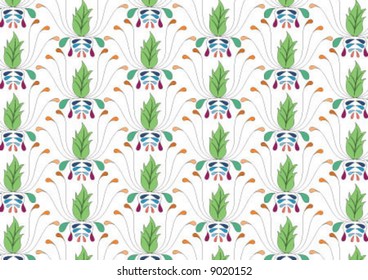 Diseño de hojas verdes y papel pintado