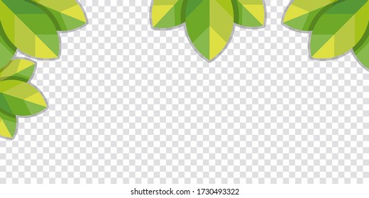 Green leaf wallpaper on the desktop isolated on transparent background.