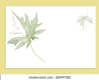 green leaf watercolor 