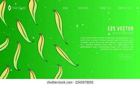 Green Leaf Web Design Abstract Background Lemonade EPS 10 Vector For Website, Landing Page, Home Page, Web Page, Web Template