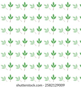 Green leaf weird trendy multicolor repeating pattern vector illustration background design