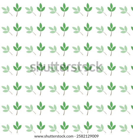 Green leaf weird trendy multicolor repeating pattern vector illustration background design