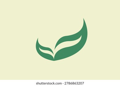 Green leaf and whale tail logo