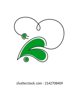 Hoja verde con rueda y carga. Icono de scooter abstracto para su diseño. Concepto de transporte ecológico