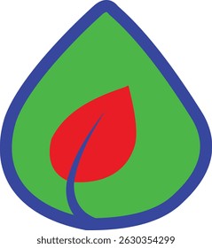 Green Leaf within Blue Droplet Eco Friendly Symbol