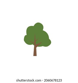 fondo blanco del árbol verde arbolado marrón