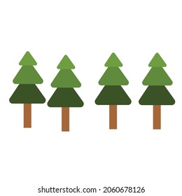 green leafed tree brown tree white background