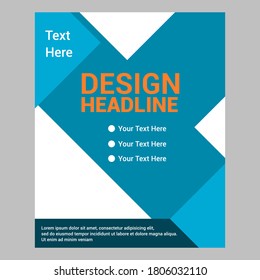 Green leaflet A4 brochure template. One side flyer layout demo text.