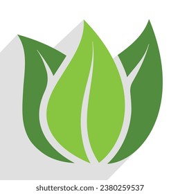 green leafs, ecology concept, vector illustration 