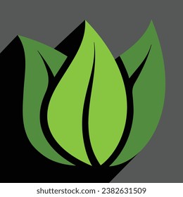 green leafs, ecology concept, vector illustration 