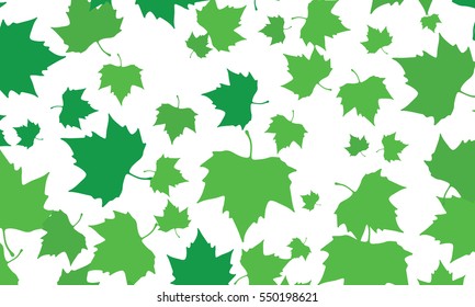 green Leafs Falling abstract background design