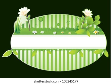 Green Leafs And Grass, Isolated On White Background, Vector Illustration