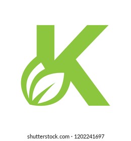 green leafs, letter k