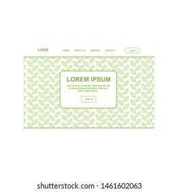 green leafs, minimalism illustrative landing page