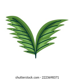green leafs palms foliage icon
