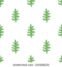 Green leafs seamless pattern. Vector hand drawn botanical illustration. Pretty scandi style for fabric, textile, wallpaper. Digital paper in white background