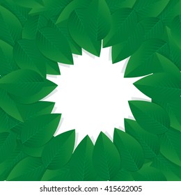 Green Leafs. Vector illustration and Background.