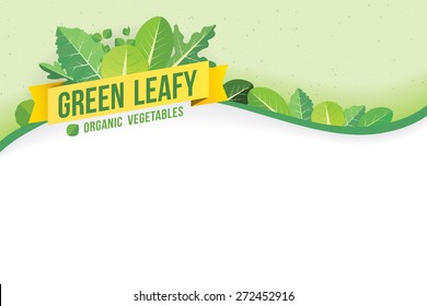 Green leafy background. Vector Illustration