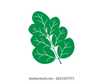 Ilustração de vetor de ramo de folha verde. Projetos botânicos e conceitos naturais ilustração vetorial. Ilustração de vetor de ramificação folhosa.