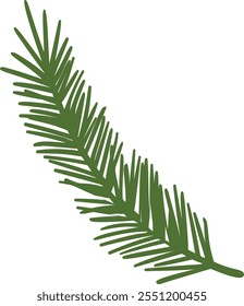 A green leafy branch with a white background