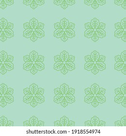 hoja verde patrones florales vector sobre fondo verde