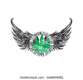 green leafy marijuana graphic design vector art