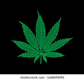 green leafy marijuana graphic design vector art