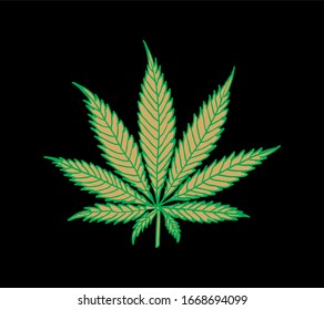 green leafy marijuana graphic design vector art