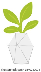 Planta verde para mejorar oficina o casa, ícono aislado de planta de la casa en la olla. Flor minimalista para el diseño interior de espacio de trabajo o de vida. Flor orgánica exuberante, vector en plano