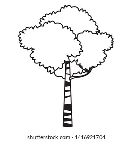 green leafy tree icon cartoon isolated vector illustration graphic design