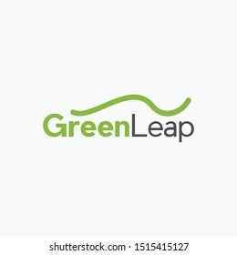 Green Leap Text Creative Simple Business Logo