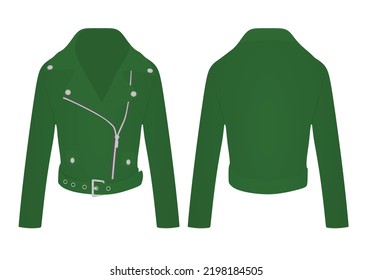 Grüne Lederjacke. Vektorgrafik 