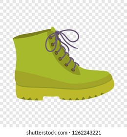 Green leather shoe icon. Flat illustration of green leather shoe vector icon for web design