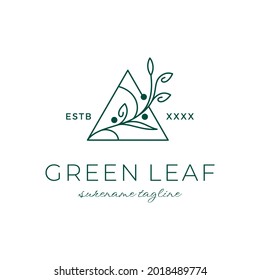 Grüner Urlaub botanischer Spa-Logo Inspiration Vektorsymbol Illustration