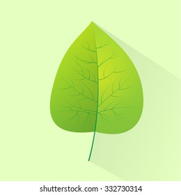 Green Leave Eco Flat Icon Logo Vector Illustration