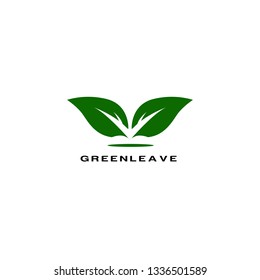 green leave logo icon vector