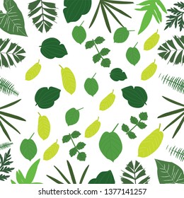  Green leave pattern pattern on a White background 