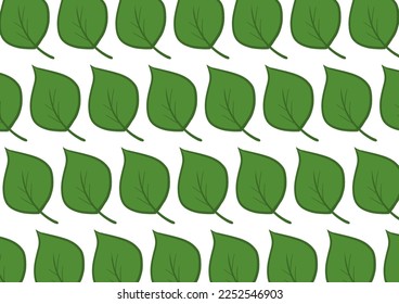 green leave repeat pattern on white background, green leave replete image, design for fabric printing