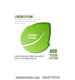 Green leave vector icon isolated on white background - stylized image.