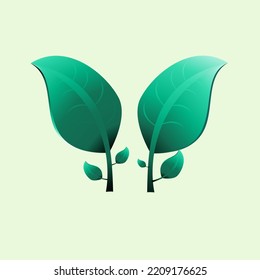 green leaves in 3d illustration vector